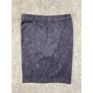 ELLE Lace Pencil Skirt Dark Gray Knee Length Business Casual Size 2